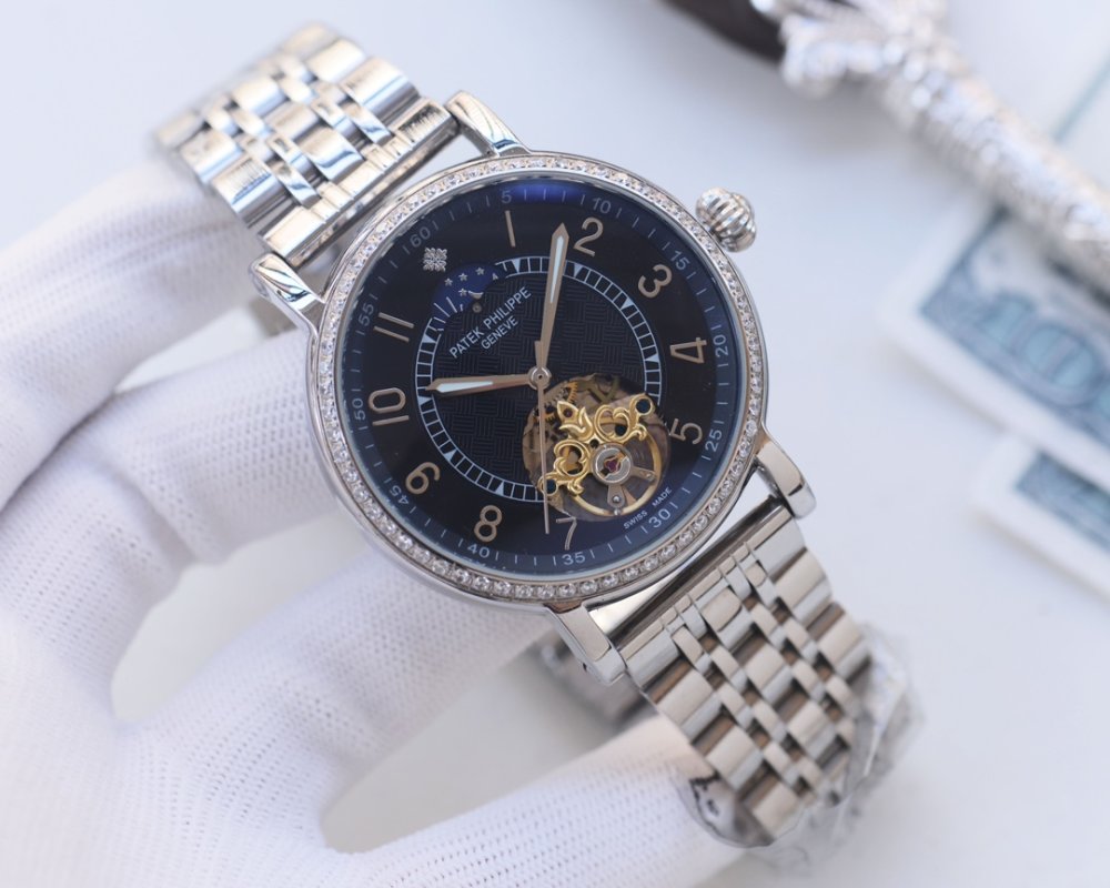 Patek Philippe Aquanaut Skeleton Black Steel Watch 42mm view