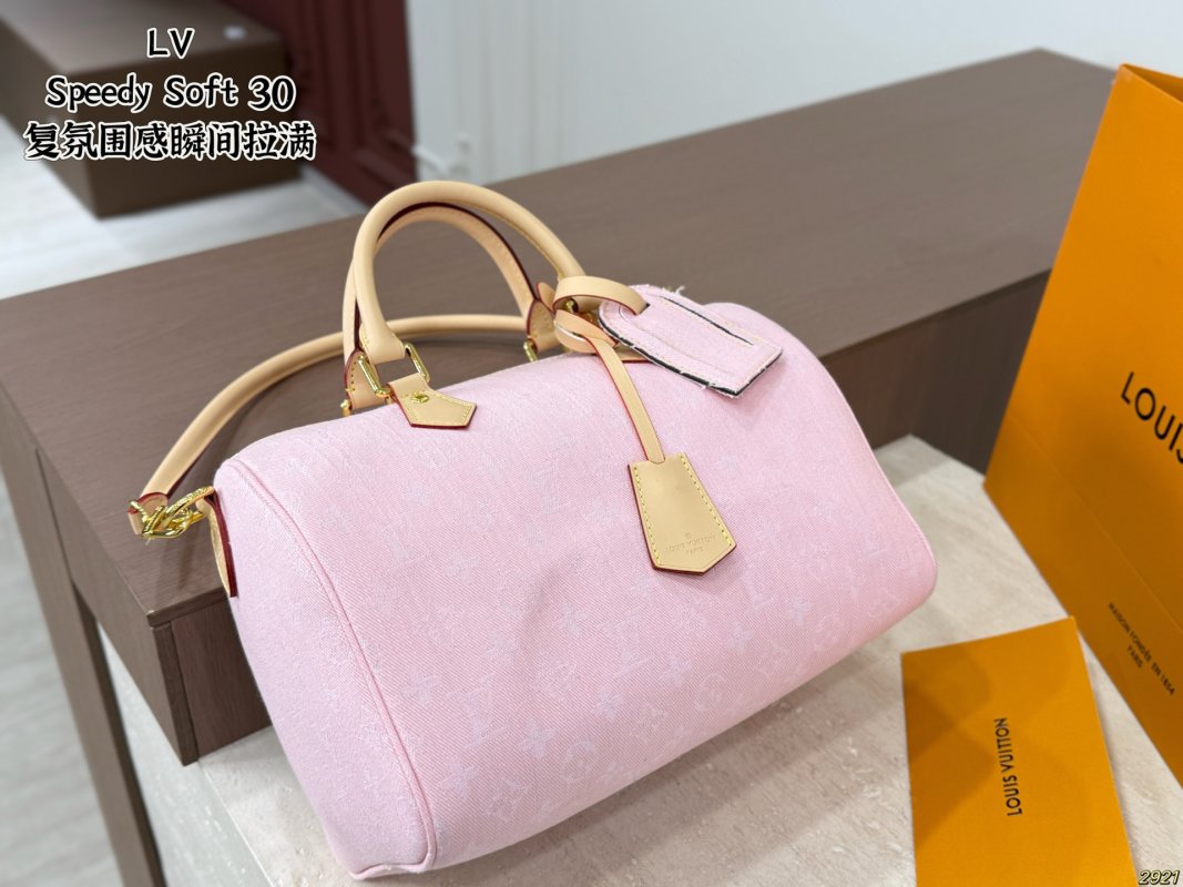 Louis Vuitton Speedy Soft 30 Denim Cherry Blue Red view