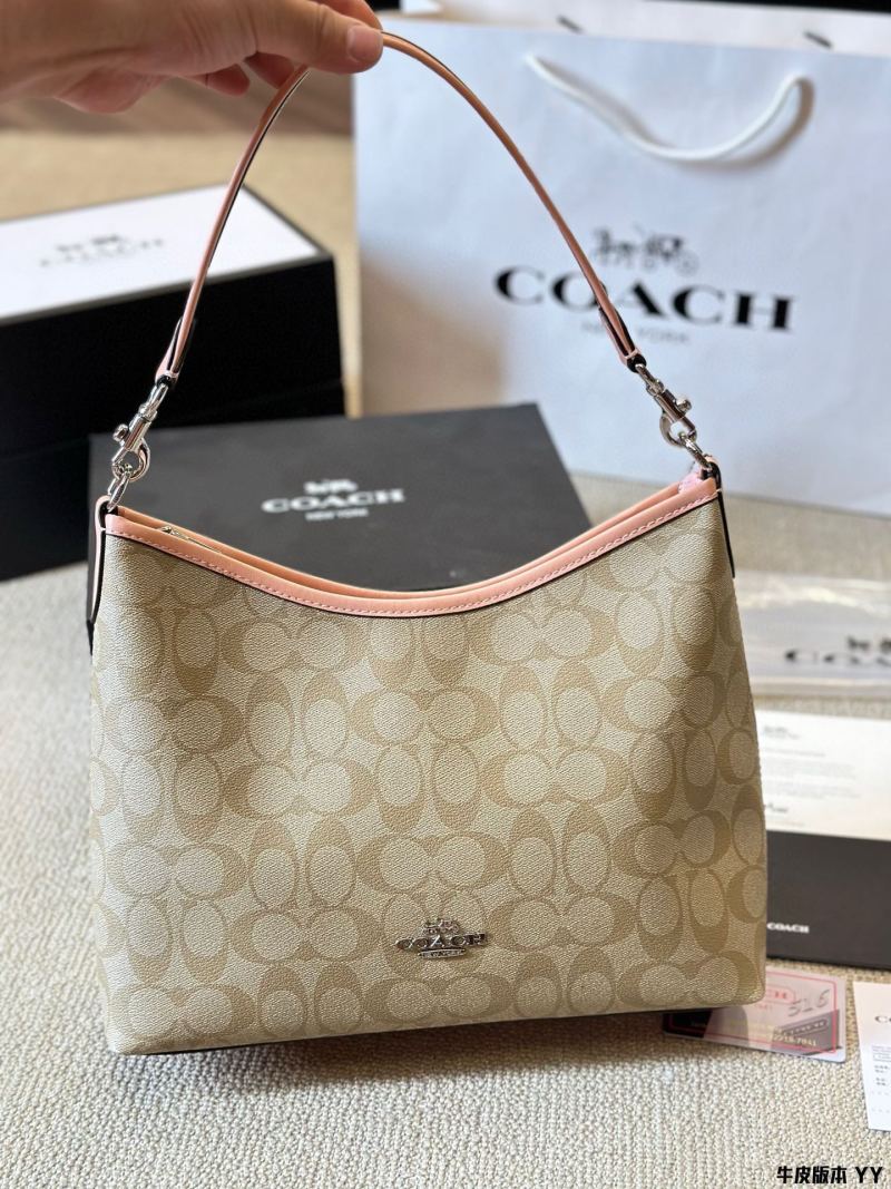 Coach Laurel Shoulder Bag - Beige Monogram with Blush Leather