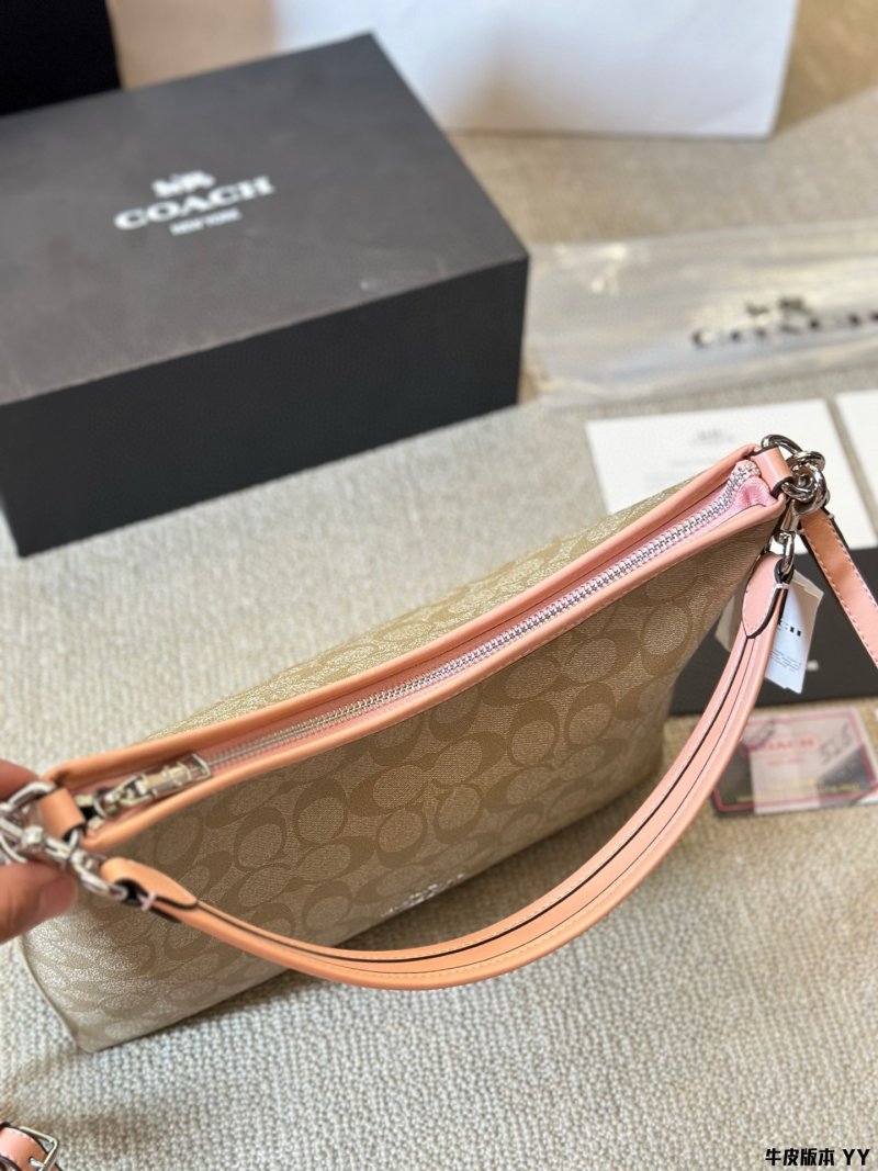 Coach Laurel Shoulder Bag - Beige Monogram with Blush Leather view
