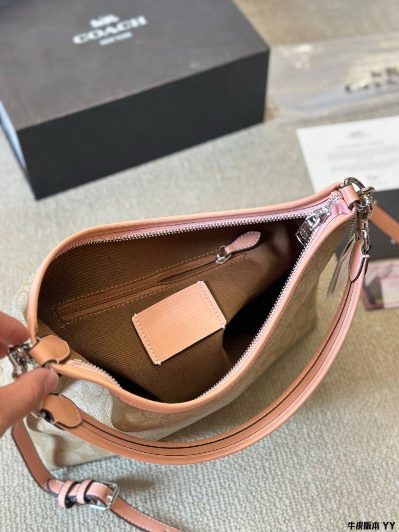 Coach Laurel Shoulder Bag - Beige Monogram with Blush Leather view