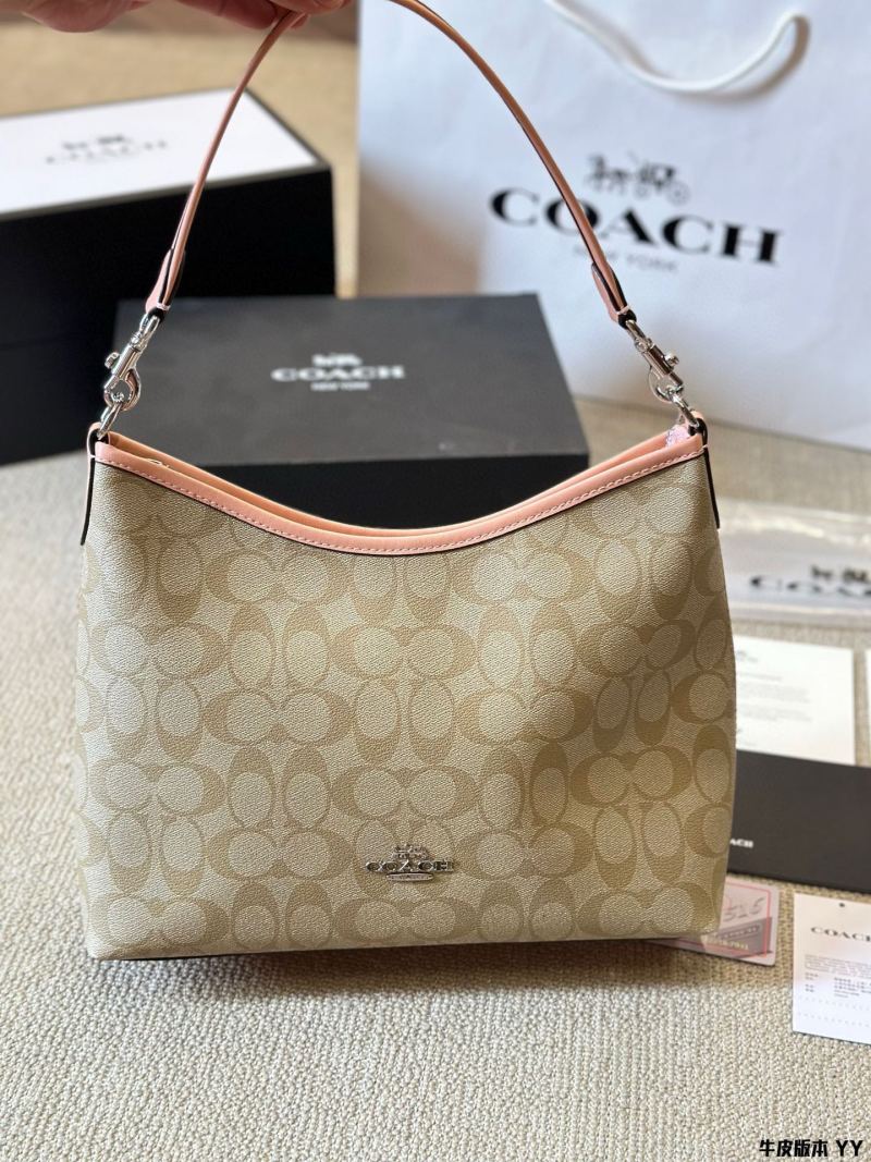 Coach Laurel Shoulder Bag - Beige Monogram with Blush Leather view
