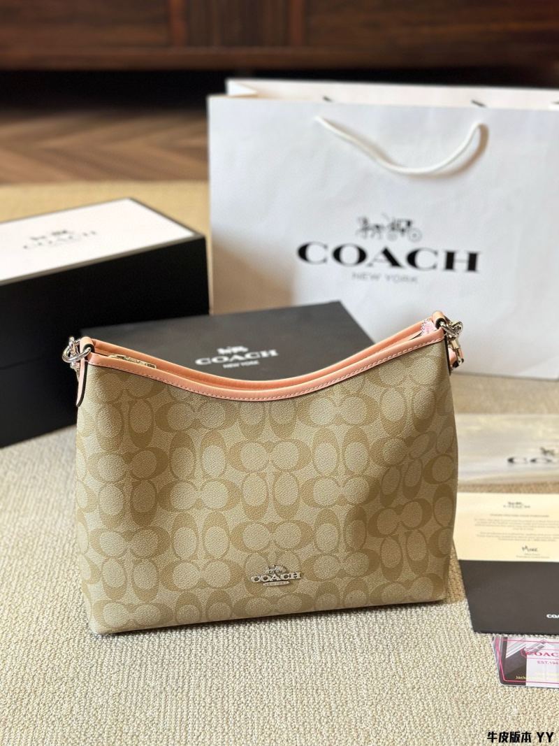 Coach Laurel Shoulder Bag - Beige Monogram with Blush Leather view