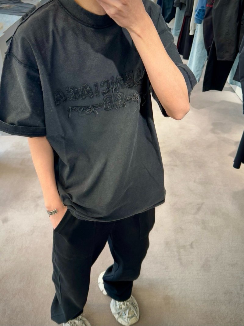 Essentials Distressed Graphic Black T-Shirt