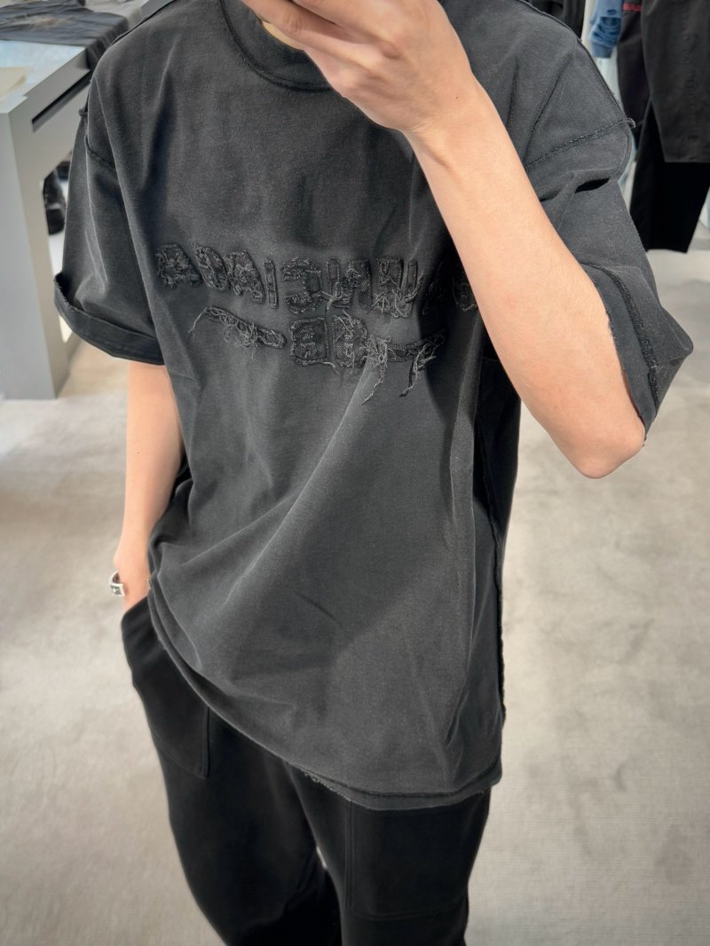 Essentials Distressed Graphic Black T-Shirt view