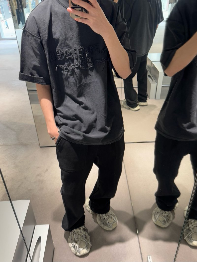 Essentials Distressed Graphic Black T-Shirt view