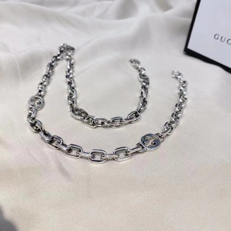 Gucci Double G Interlocking Silver Chain Necklace view