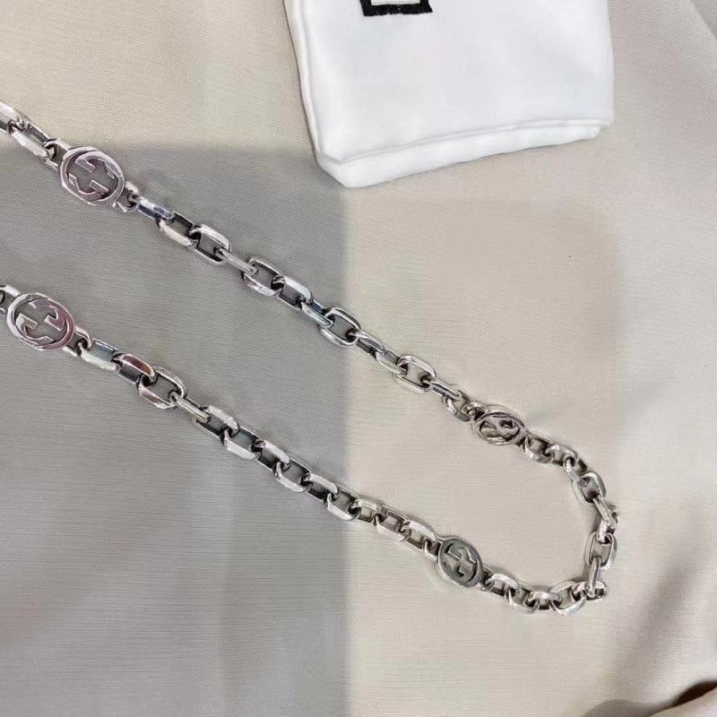 Gucci Double G Interlocking Silver Chain Necklace view