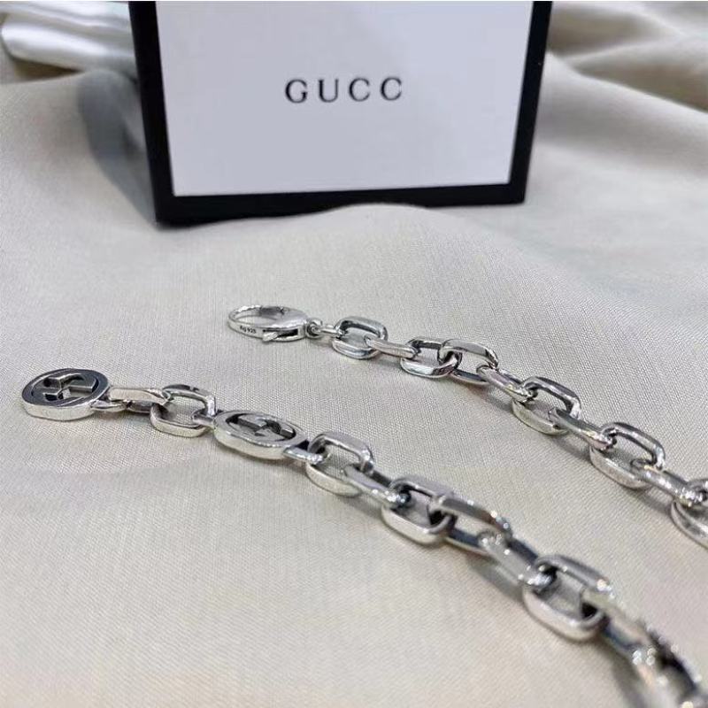 Gucci Double G Interlocking Silver Chain Necklace view