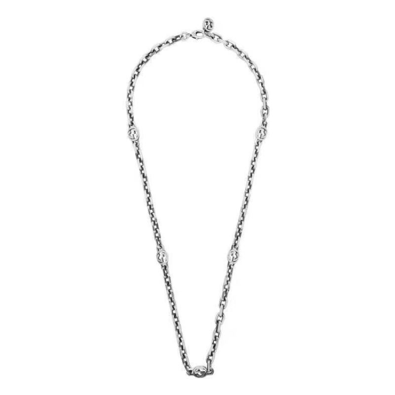 Gucci Double G Interlocking Silver Chain Necklace view