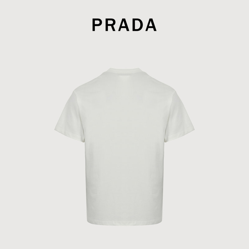 Prada 25SS Embroidered Logo White T-Shirt view