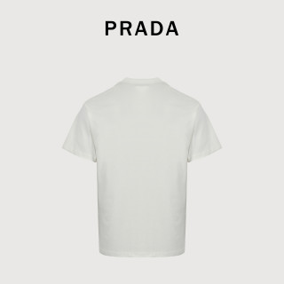 Prada Geometric Triangle Logo White T-Shirt view 8