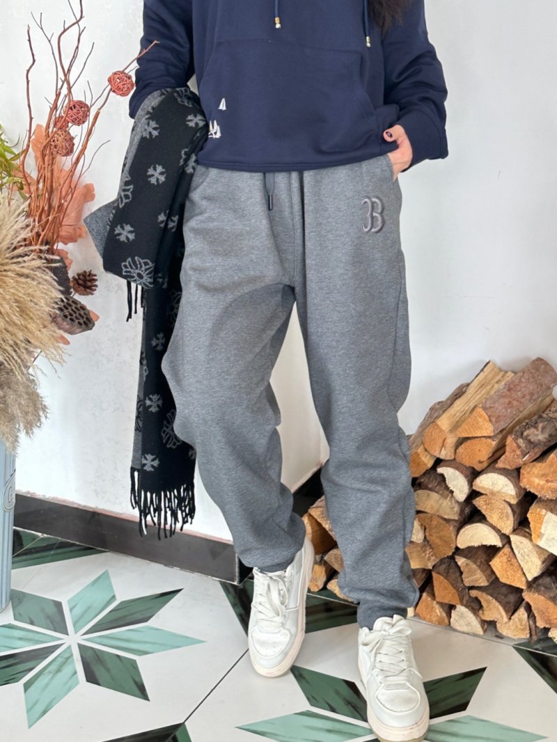 Grey Embroidered Logo Jogger Pants view