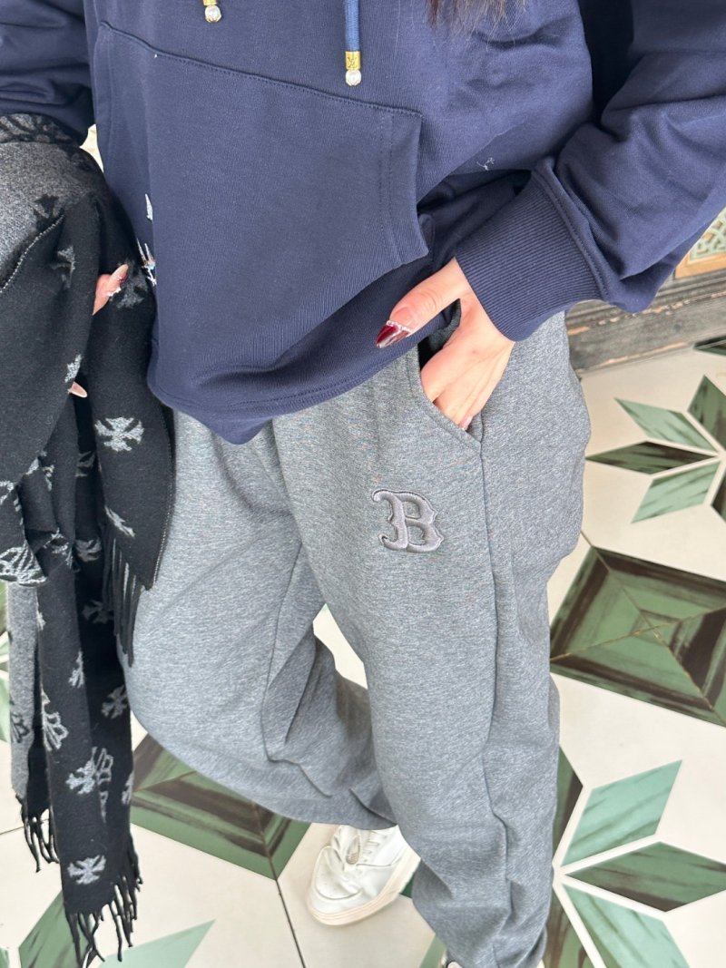 Grey Embroidered Logo Jogger Pants view