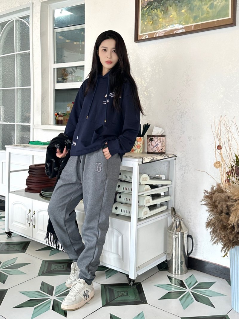 Grey Embroidered Logo Jogger Pants view