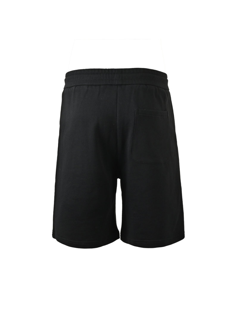 Black Drawstring Shorts with Embroidered Logo view