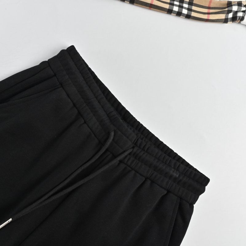 Black Drawstring Shorts with Embroidered Logo view