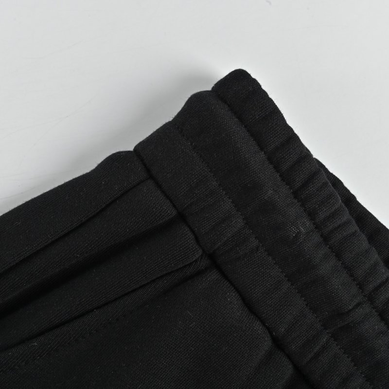 Black Drawstring Shorts with Embroidered Logo view