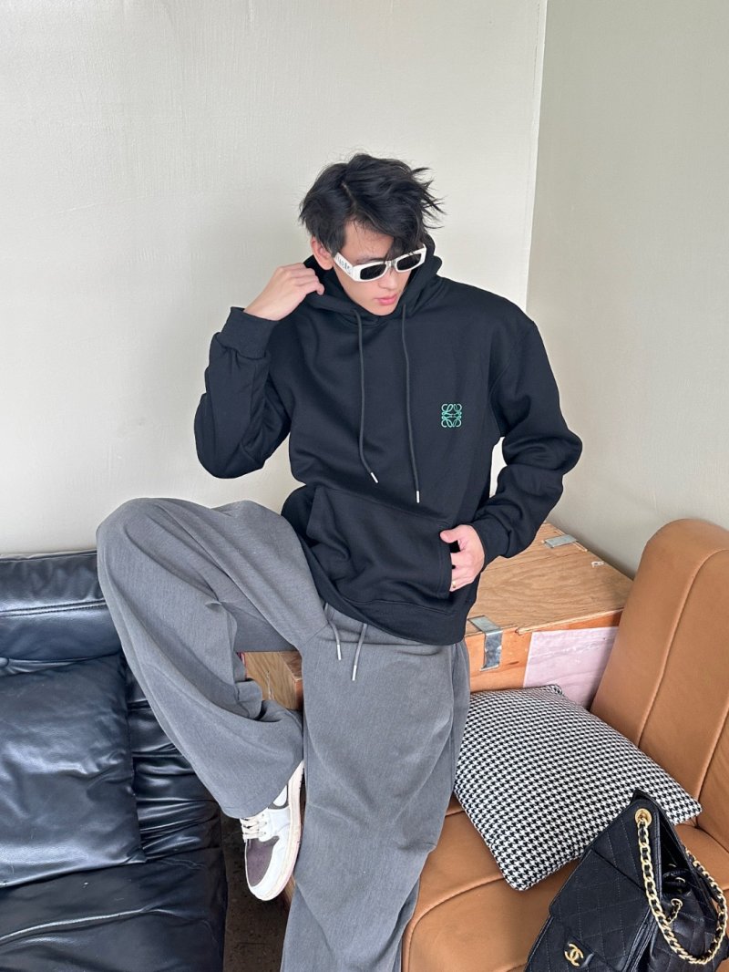 Loewe Black Anagram Embroidered Hoodie