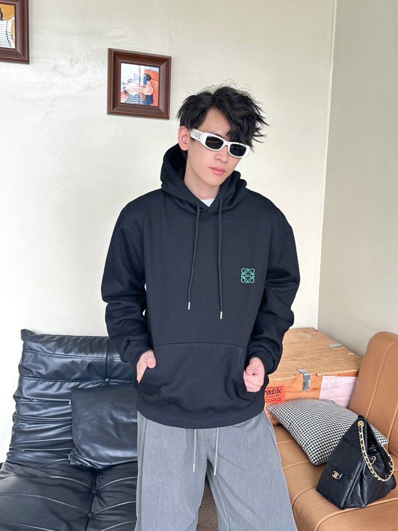 Loewe Black Anagram Embroidered Hoodie view