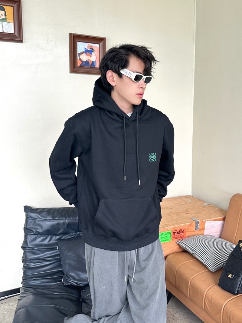 Loewe Black Anagram Embroidered Hoodie view