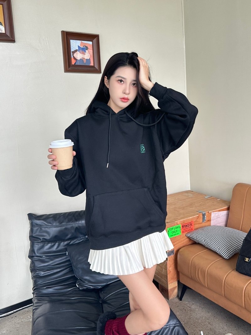 Loewe Black Anagram Embroidered Hoodie view