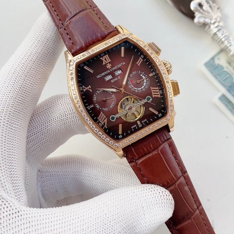 Vacheron Constantin Malte Tourbillon Chronograph Gold Burgundy