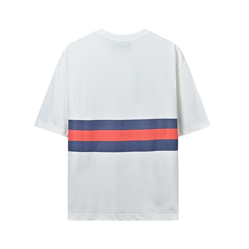 Gucci Red & Blue Stripe Logo White T-Shirt view