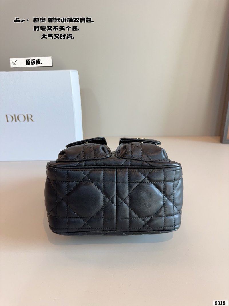 Dior Quilted Bucket Backpack Black view