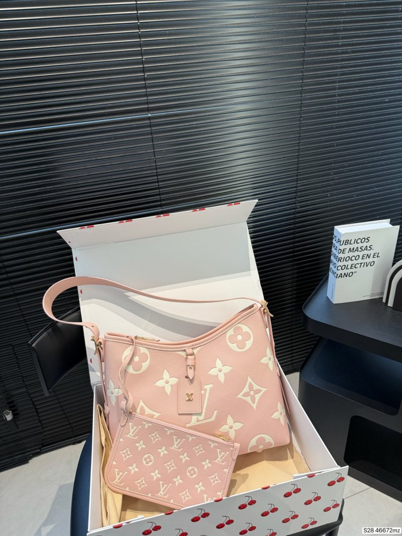 Louis Vuitton Carry Monogram Canvas Shoulder Bag Pink view