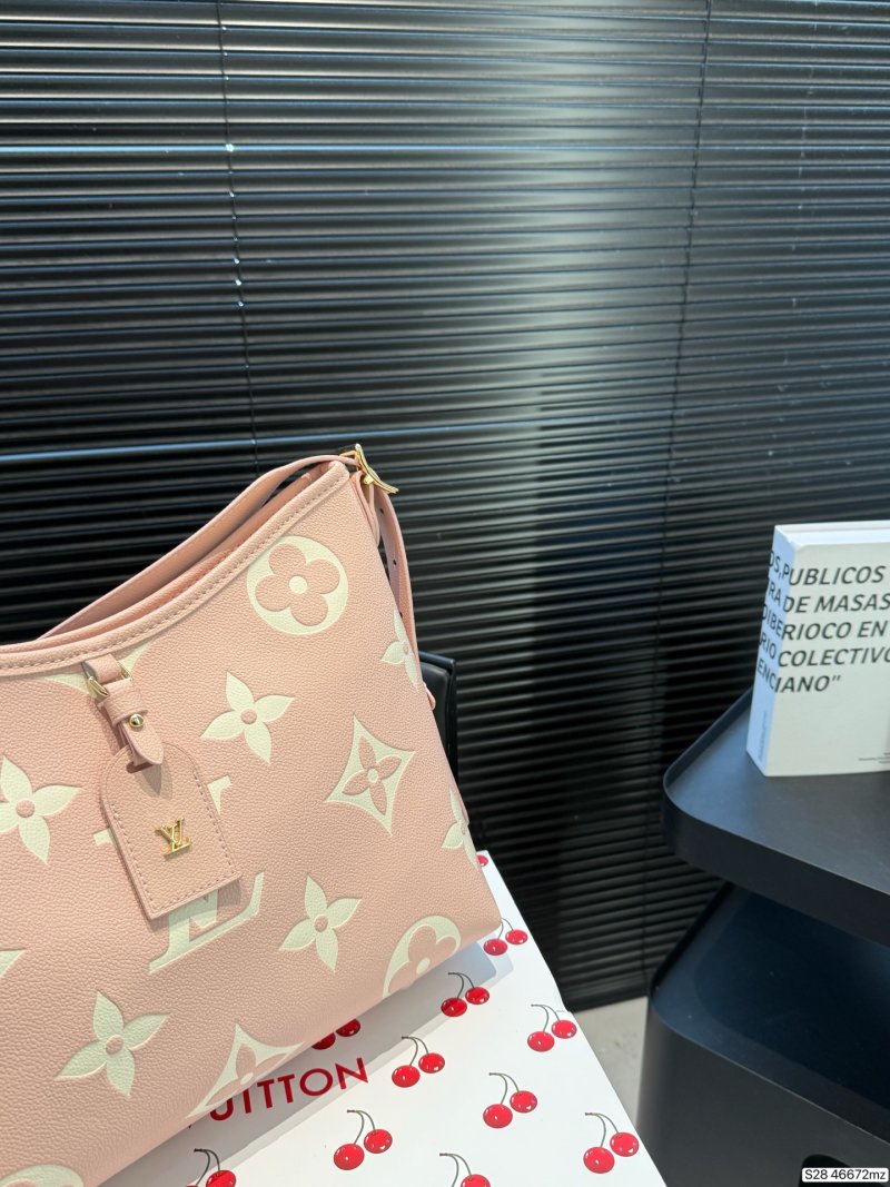 Louis Vuitton Carry Monogram Canvas Shoulder Bag Pink view
