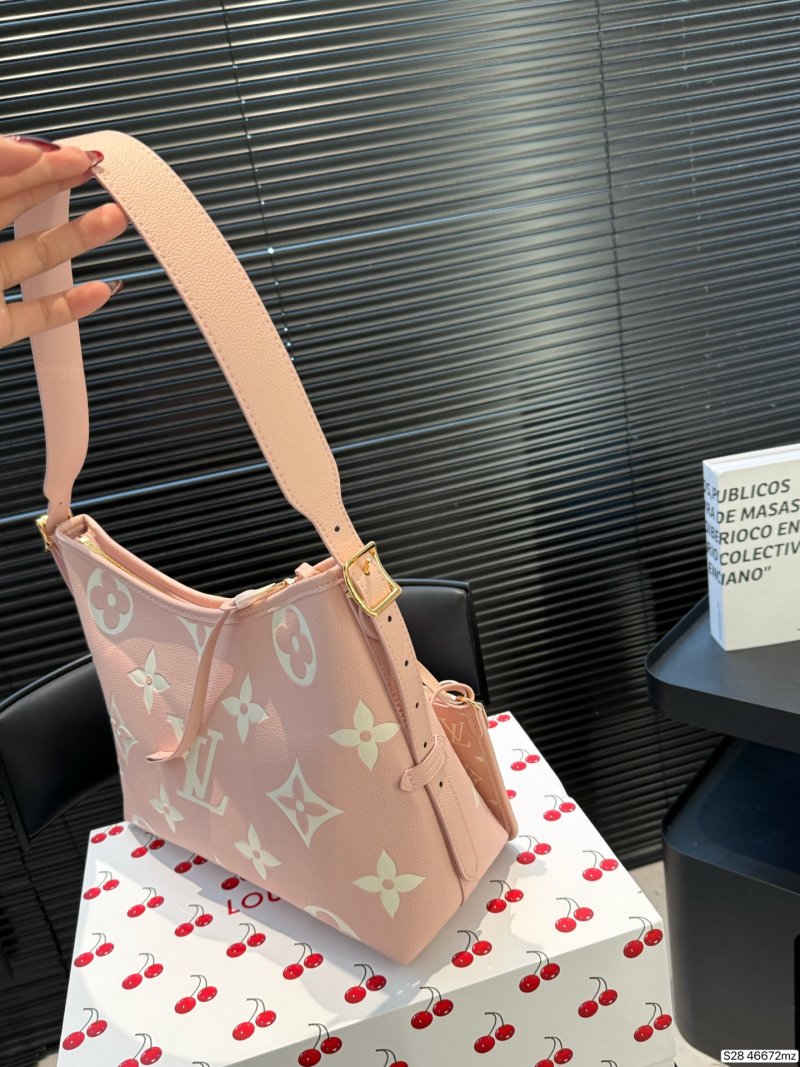 Louis Vuitton Carry Monogram Canvas Shoulder Bag Pink view