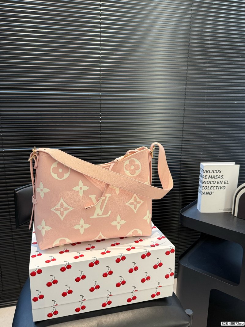 Louis Vuitton Carry Monogram Canvas Shoulder Bag Pink view