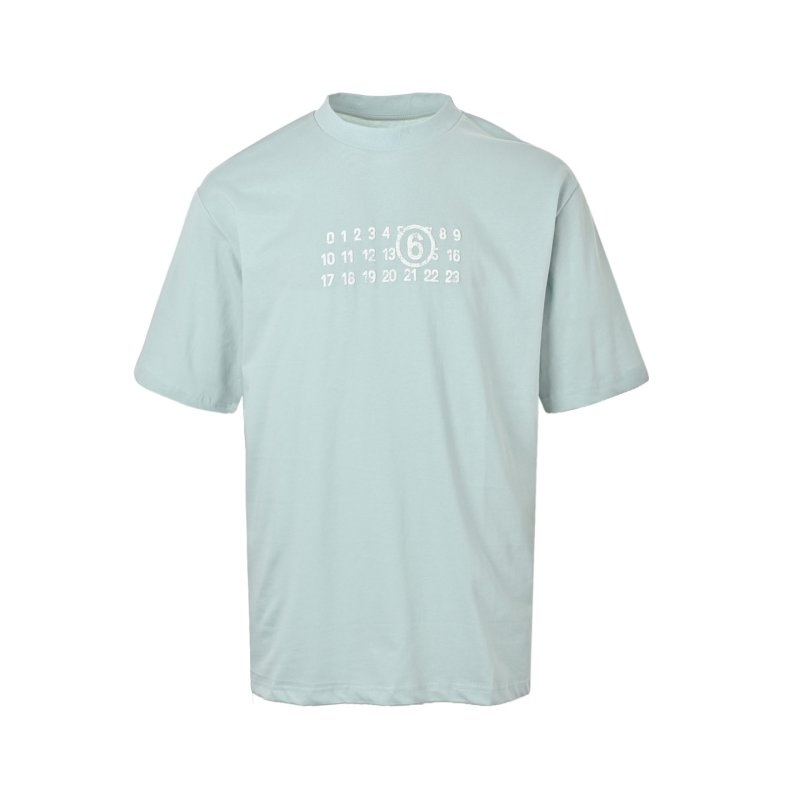 White Short Sleeve T-Shirt with Numeric Calendar Graphic Print view