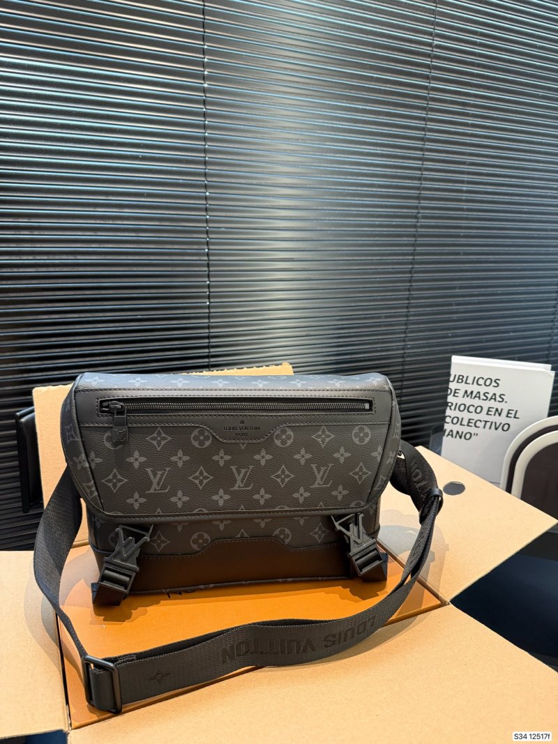 Louis Vuitton Monogram Messenger Crossbody Bag Black view