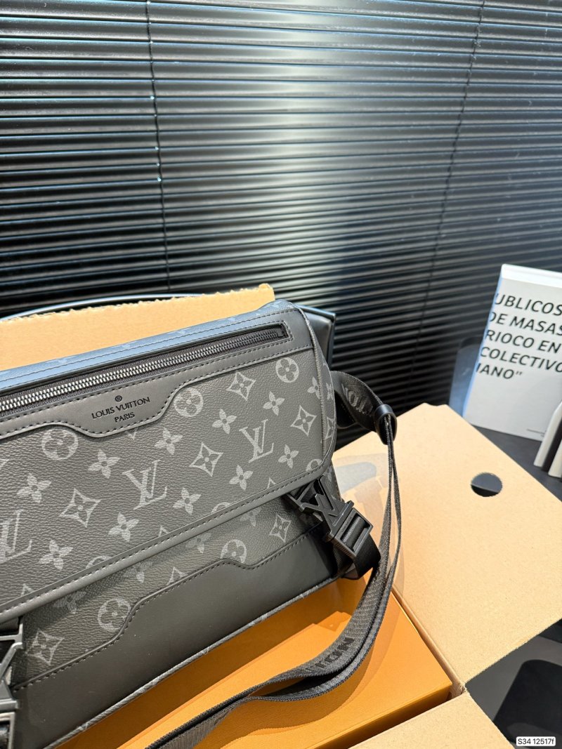 Louis Vuitton Monogram Messenger Crossbody Bag Black view
