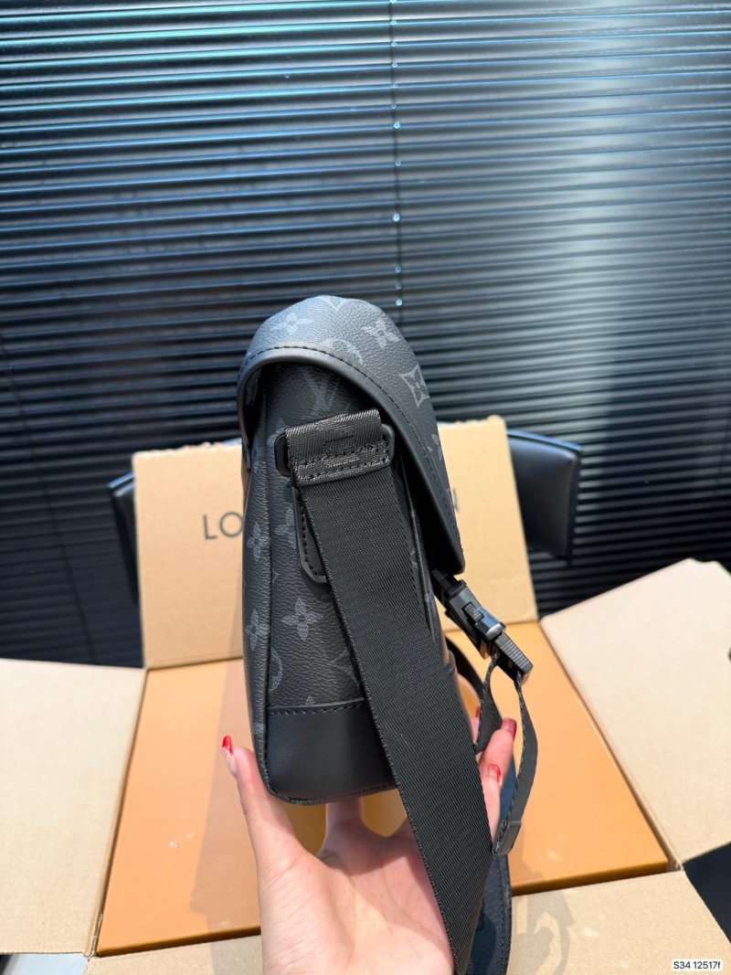 Louis Vuitton Monogram Messenger Crossbody Bag Black view