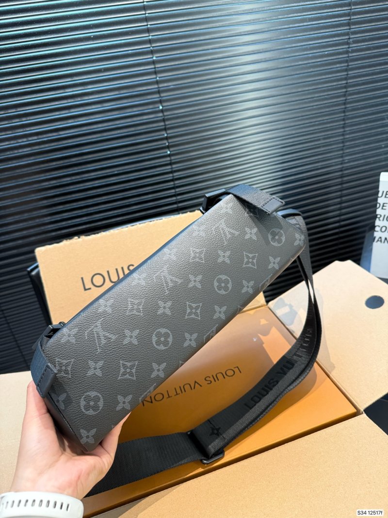 Louis Vuitton Monogram Messenger Crossbody Bag Black view