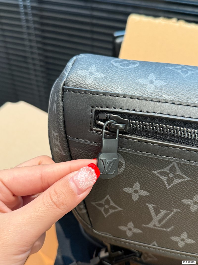 Louis Vuitton Monogram Messenger Crossbody Bag Black view