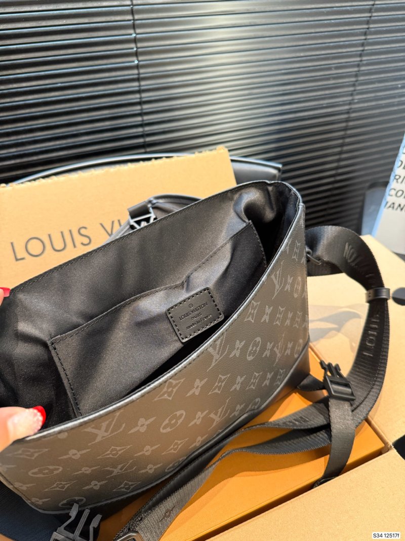 Louis Vuitton Monogram Messenger Crossbody Bag Black view