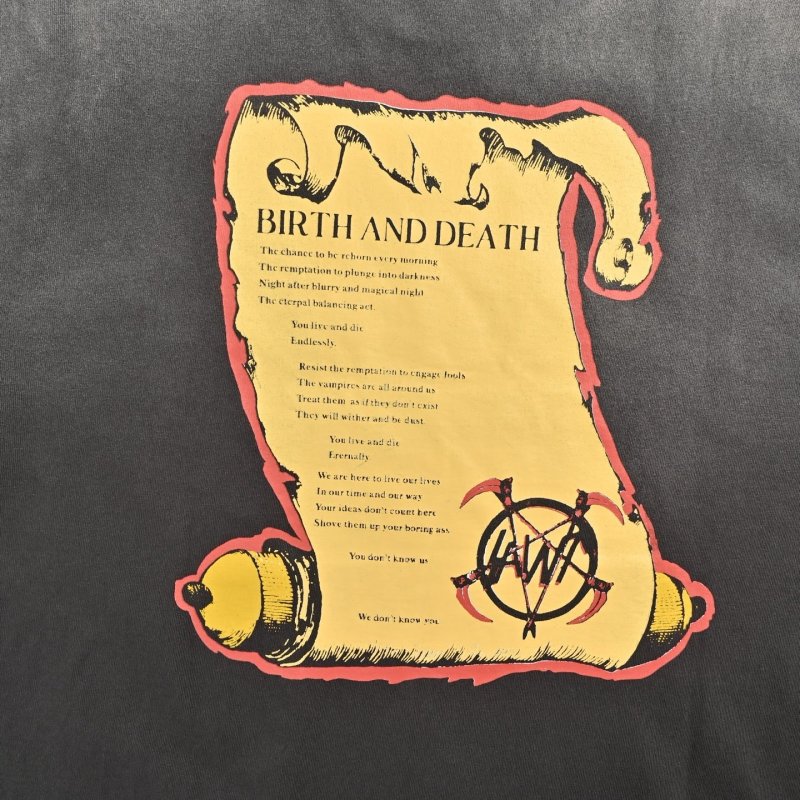 Birth and Death Graphic Black T-Shirt view
