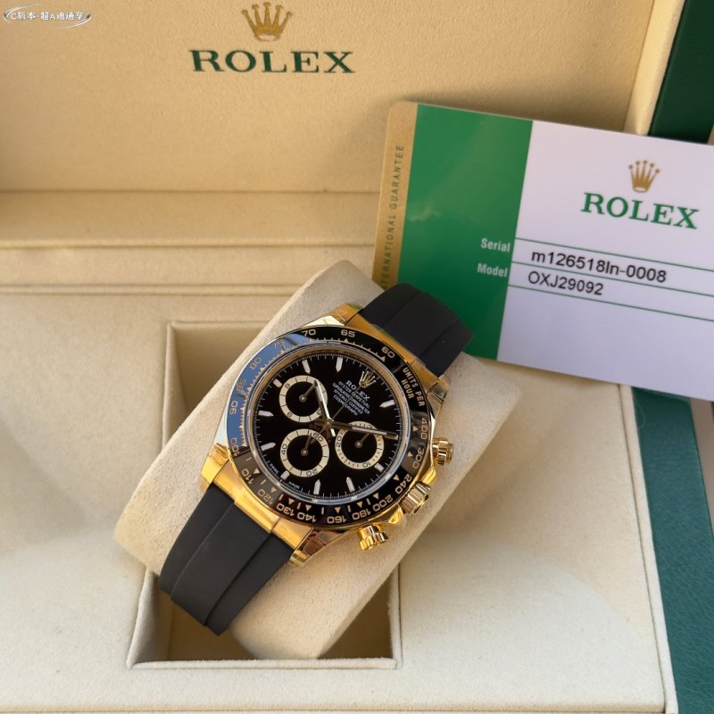 Rolex Daytona Gold Black Dial Chronograph Watch