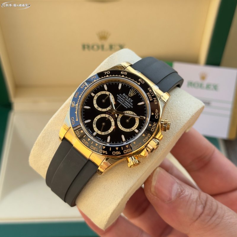 Rolex Daytona Gold Black Dial Chronograph Watch view