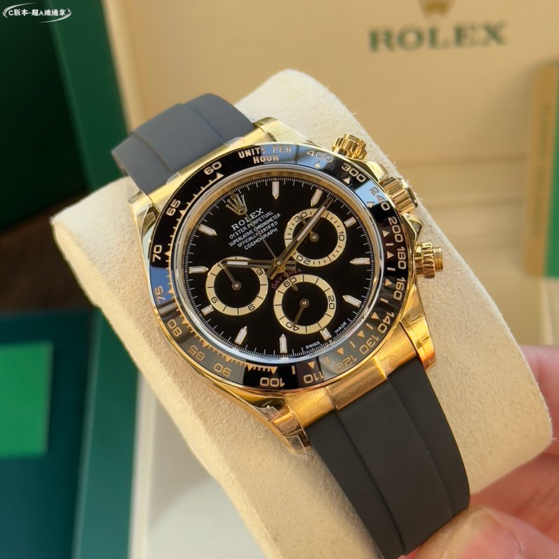 Rolex Daytona Gold Black Dial Chronograph Watch view