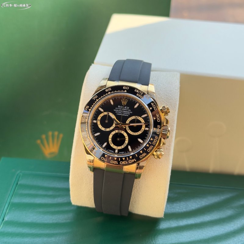 Rolex Daytona Gold Black Dial Chronograph Watch view