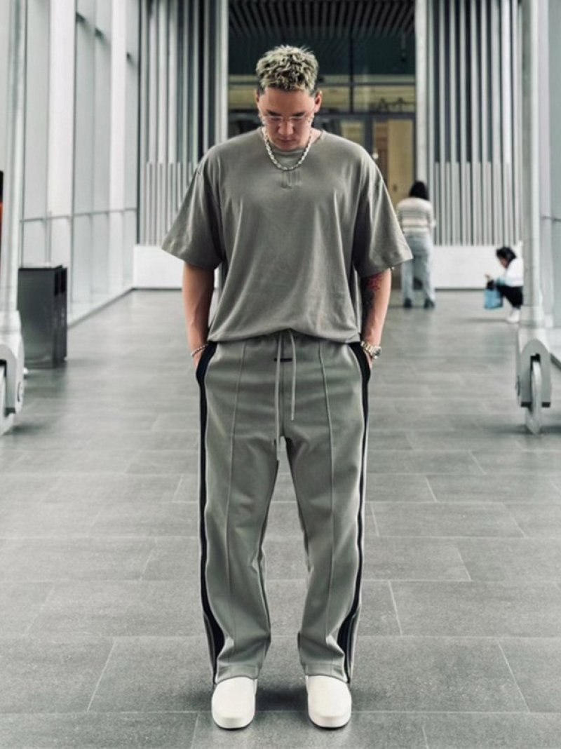 Essentials Fear of God Dual-Stripe Track Pants Grey view