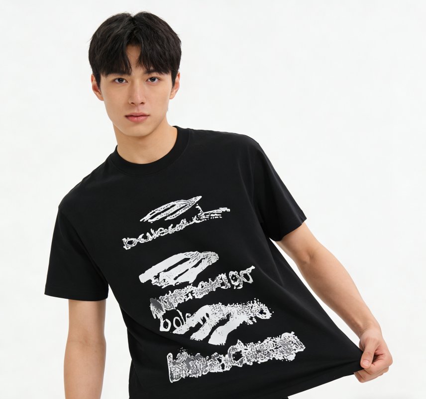 Balenciaga Black Graphic Print Short Sleeve T-Shirt view