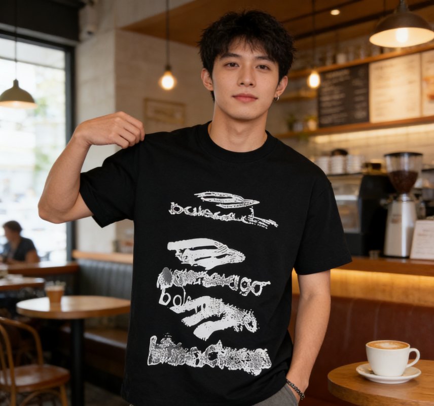 Balenciaga Black Graphic Print Short Sleeve T-Shirt view