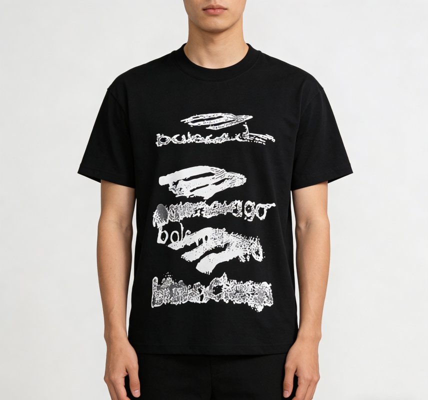 Balenciaga Black Graphic Print Short Sleeve T-Shirt view