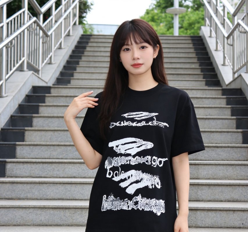 Balenciaga Black Graphic Print Short Sleeve T-Shirt view